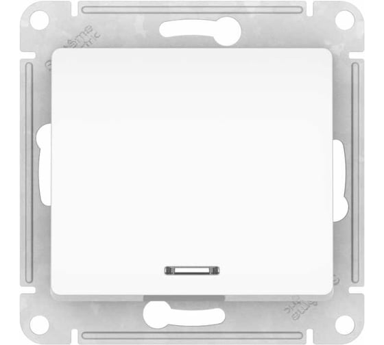 1-клавишный выключатель с подсветкой Systeme Electric GLOSSA сх.1а, 10АХ, мех., быстрозажим. клем., белый GSL000113S 20 шт 13606482109688 1