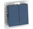 2-клавишный выключатель с подсветкой Systeme Electric ATLASDESIGN сх.5а, 10АХ, мех., быстрозажим. клем., аквамарин ATN001153S 5 шт 4690201023081 2