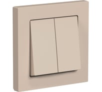 Выключатель 2-клавишный Systeme Electric Atlasdesign песочный, сх.1, 10ах, (в сборе с рамкой) ATN001252 5 шт 13606485819782