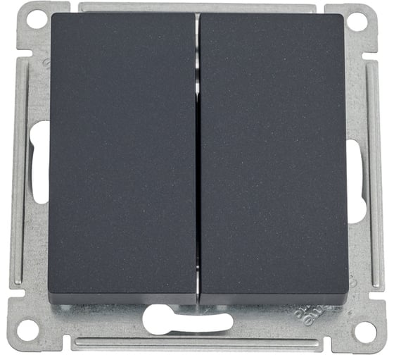 2-клавишный выключатель Systeme Electric ATLASDESIGN с самовозвратом, 10АХ, механизм, базальт ATN001417 5 шт 4690201026242 1