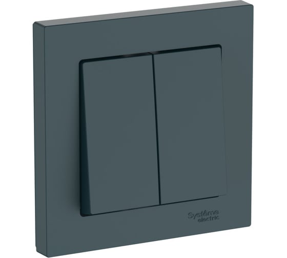 2-клавишный выключатель Systeme Electric ATLASDESIGN сх.5, 10АХ, в сборе, быстрозажим. клем., изумруд ATN000852S 5 шт 13606482108711 1