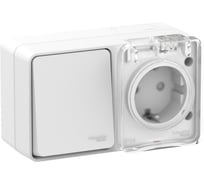Блок Systeme Electric (Schneider Electric) AtlasDesign PROFI IP54 О/У розетка з/к со шт. 16А 250B, выключатель 1-клавишный 10А ATN540170 6 шт 13606481094732