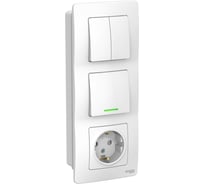 Блок Systeme Electric (Schneider Electric) Blanca внутренний белый розетка з/к шт 16А, 250В+выключатель 1-клавишный SE BLNBS101211 3 шт 13606481194555