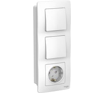 Блок Systeme Electric (Schneider Electric) Blanca внутренний белый розетка з/к шт 16А, 250В+выключатель 1-клавишный+выключатель 1-клавишный SE BLNBS101101 3 шт 13606481194609