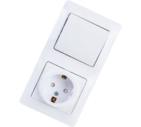 Блок Systeme Electric (Schneider Electric) GLOSSA розетка с заземлением со шторками + 1-клавишный белый GSL000170 9 шт 13606485437344