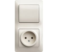 Блок Systeme Electric (Schneider Electric) комбинированный GLOSSA розетка + выключатель 1-клавишный бежевый GSL000260 9 шт 13606485437412