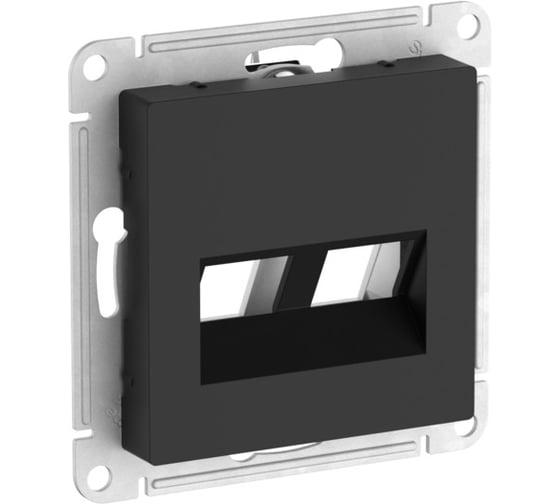 Накладка Systeme Electric ATLASDESIGN двойная для информационных функций типа Keystone, КАРБОН ATN001090 5 шт 4690201059561 1