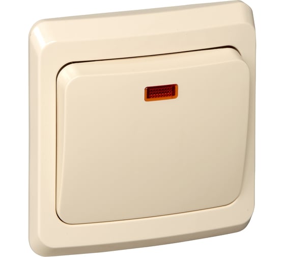 Выключатель кнопочный 1-клавишный Systeme Electric (Schneider Electric) СП Этюд с инд. крем. SchE KC10-002K 20 шт 4607098940940 1