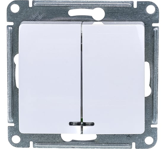 Механизм выключателя Systeme Electric (Schneider Electric) 2-кл. СП GLOSSA 10А IP20 10AX с подсветкой бел. GSL000153 20 шт 13606480657365 1