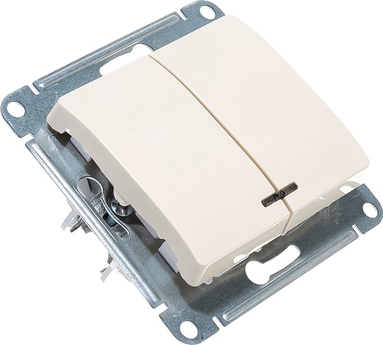 Механизм выключателя Systeme Electric (Schneider Electric) 2-кл. СП GLOSSA 10А IP20 10AX с подсветкой беж. GSL000253 20 шт 13606480657860