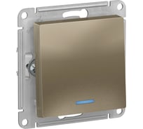 Механизм выключателя Systeme Electric (Schneider Electric) 1-кл. ATLAS DESIGN с подсветкой сх.1а 10АХ шампань 1240313 ATN000513 10 шт 13606489584648