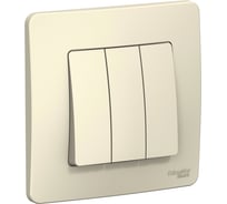 Выключатель 3-клавишный Systeme Electric (Schneider Electric) Blanca внутр Молочный, 10А, 250B SE BLNVS100502 10 шт 13606481194814