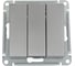 Выключатель 3-клавишный Systeme Electric (Schneider Electric) AtlasDesign Сталь, сх.1+1+1, 10АХ, механизм SE ATN000931 5 шт 13606489703032 3