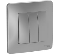 Выключатель 3-клавишный Systeme Electric (Schneider Electric) Blanca внутр Алюминий, 10А, 250B SE BLNVS100503 10 шт 13606481195064