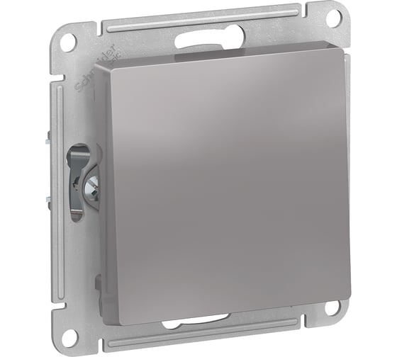 Кнопка нажимная Systeme Electric (Schneider Electric) AtlasDesign Алюминий, сх.1, 10АХ, механизм SE ATN000315 5 шт 13606489583870 1