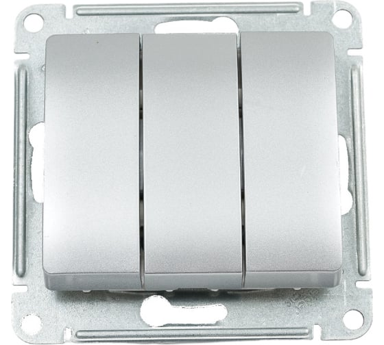 Механизм выключателя Systeme Electric (Schneider Electric) 3-кл. СП Glossa 10А IP20 сх. 1+1+1 10AX алюм. GSL000331 20 шт 13606480658362 1