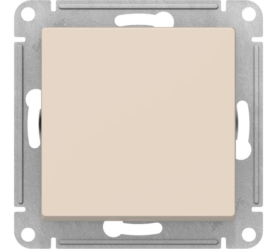 Выключатель 1-клавишный Systeme Electric Atlasdesign бежевый, 2-полюсн, 10а, механизм ATN000221 5 шт 4690201023340 1