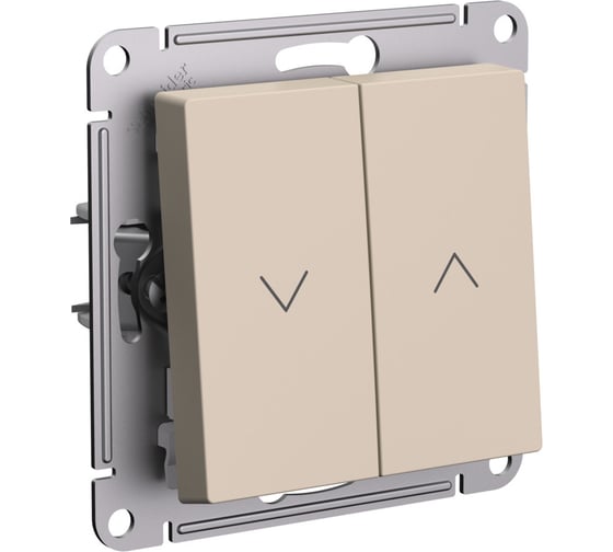Выключатель жалюзи Systeme Electric Atlasdesign песочный, 2-кл. 10а, механизм ATN001219 5 шт 4690201021643 1