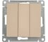 Выключатель 3-клавишный Systeme Electric Atlasdesign песочный, сх.1+1+1, 10ах ATN001231 5 шт 13606485819874 1