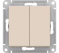 Выключатель 2-клавишный Systeme Electric Atlasdesign бежевый, с самовозвратом, сх.5, 10ах, механизм, бежевый ATN000217 5 шт 4690201021209