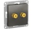 Аудиорозетка Systeme Electric (Schneider Electric) AtlasDesign Сталь двухместная SE ATN000987 5 шт 13606489703209 1