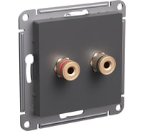 Аудиорозетка Systeme Electric Atlasdesign базальт двойная ATN001487 5 шт 4690201025948