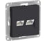 Розетка двойная компьютерная Systeme Electric ( Schneider Electric) ATLASDESIGN RJ45+RJ45 кат.5E КАРБОН ATN001085 5 шт 13606489708839 1