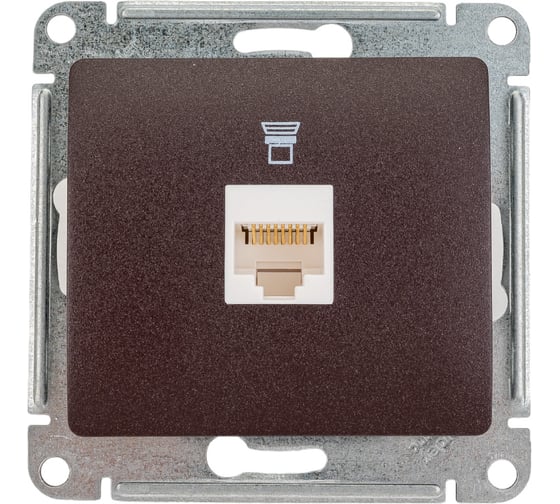 Механизм компьютерной розетки Systeme Electric ( Schneider Electric) 1-м Glossa RJ45 кат.5е шоколад GSL000881K 5 шт 53606485437168 1