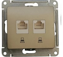 Розетка двойная компьютерная Systeme Electric ( Schneider Electric) Glossa Титан RJ45+RJ45, кат.5E SE GSL000485KK 10 шт 13606480915564