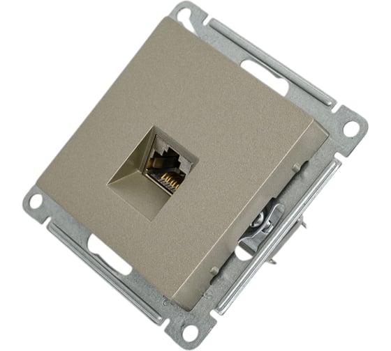 Розетка компьютерная Systeme Electric ( Schneider Electric) AtlasDesign Шампань, RJ45, кат. 6A, механизм SE ATN000586 10 шт 13606481813081