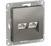 Розетка двойная компьютерная Systeme Electric ( Schneider Electric) AtlasDesign Сталь, RJ45 SE ATN000985 5 шт 13606489708747