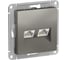 Розетка двойная компьютерная Systeme Electric ( Schneider Electric) AtlasDesign Сталь, RJ45 SE ATN000985 5 шт 13606489708747 1