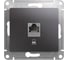 Механизм компьютерной розетки Systeme Electric ( Schneider Electric) 1-м Glossa RJ45 кат.5е графит GSL001381K 5 шт 53606481274934 3