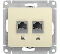 Розетка двойная компьютерная Systeme Electric ( Schneider Electric) Glossa Молочная RJ45+RJ45, кат.5E SE GSL000985KK 10 шт 13606481274622
