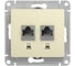 Розетка двойная компьютерная Systeme Electric ( Schneider Electric) Glossa Молочная RJ45+RJ45, кат.5E SE GSL000985KK 10 шт 13606481274622 1