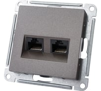 Розетка двойная компьютерная Systeme Electric ( Schneider Electric) AtlasDesign Мокко, RJ45+RJ45, кат.5E SE ATN000685 10 шт 13606489708495