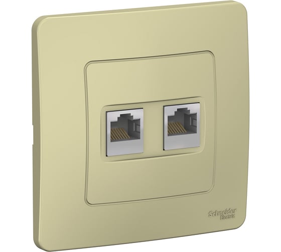Розетка двойная компьютерная Systeme Electric ( Schneider Electric) Blanca с/у, rj45, кат.5e, бежевый BLNIS045457 10 шт 13606489775763 1