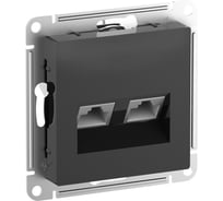 Розетка двойная компьютерная Systeme Electric ( Schneider Electric) ATLASDESIGN RJ45+RJ45, кат.6А, механизм, карбон ATN001088 5 шт 13606482211428