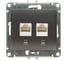 Розетка двойная компьютерная Systeme Electric ( Schneider Electric) Glossa rj45+rj45, кат.5e, механизм, графит GSL001385KK 5 шт 53606481274941 1