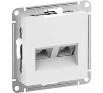 Розетка двойная компьютерная Systeme Electric ( Schneider Electric) ATLASDESIGN RJ45+RJ45, кат.6А, механизм, белый ATN000188 10 шт 13606482211404