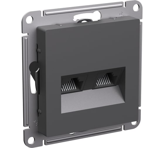 Розетка двойная компьютерная Systeme Electric Atlasdesign базальт rj45+rj45, кат.5е, механизм ATN001485 5 шт 4690201025863 1