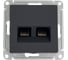 Розетка двойная компьютерная Systeme Electric Atlasdesign базальт rj45+rj45, кат.5е, механизм ATN001485 5 шт 4690201025863 3