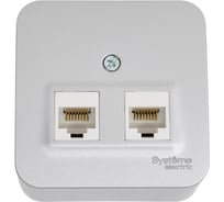 Розетка двойная компьютерная Systeme Electric ( Schneider Electric) Blanca наруж алюминий RJ45, кат.5E SE BLNIA045453 12 шт 13606481197020