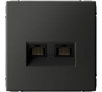 Розетка двойная компьютерная Systeme Electric ArtGallery Базальт RJ45+RJ45, кат.6А, механизм GAL001488 5 шт 4690201036043