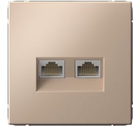 Розетка двойная компьютерная Systeme Electric ArtGallery Песочный RJ45+RJ45, кат.6А, механизм GAL001288 5 шт 4690201036005