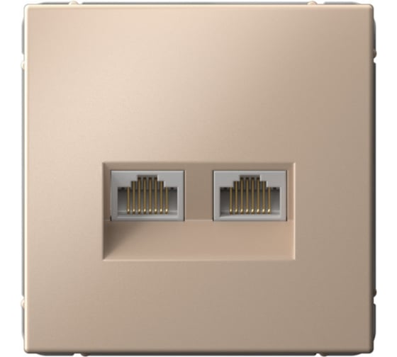 Розетка двойная компьютерная Systeme Electric ArtGallery Песочный RJ45+RJ45, кат.6А, механизм GAL001288 5 шт 4690201036005