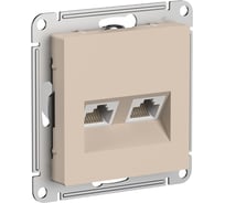 Розетка компьютерная Systeme Electric Atlasdesign песочный, 2-ая rj45+rj45, кат.5e ATN001285 5 шт 13606485820153