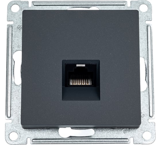 Розетка компьютерная Systeme Electric Atlasdesign базальт, rj45, кат. 5е, механизм ATN001483 5 шт 4690201025825 1