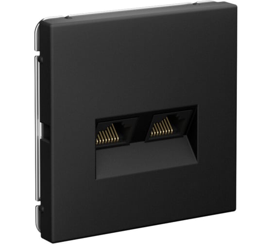 Розетка двойная компьютерная Systeme Electric ArtGallery карбон RJ45+RJ45, кат.6А, механизм GAL001088 5 шт 4690201035961