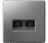 Розетка двойная компьютерная Systeme Electric ArtGallery Сталь RJ45+RJ45, кат.6А, механизм GAL000988 5 шт 4690201035947